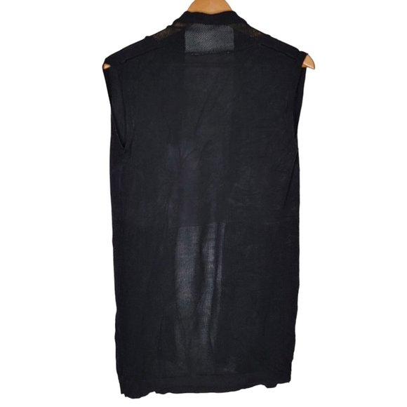 Soft Surroundings One Size‎ Black Open Knit Lightweight Sleeveless Open Cardigan - Picture 2 of 5
